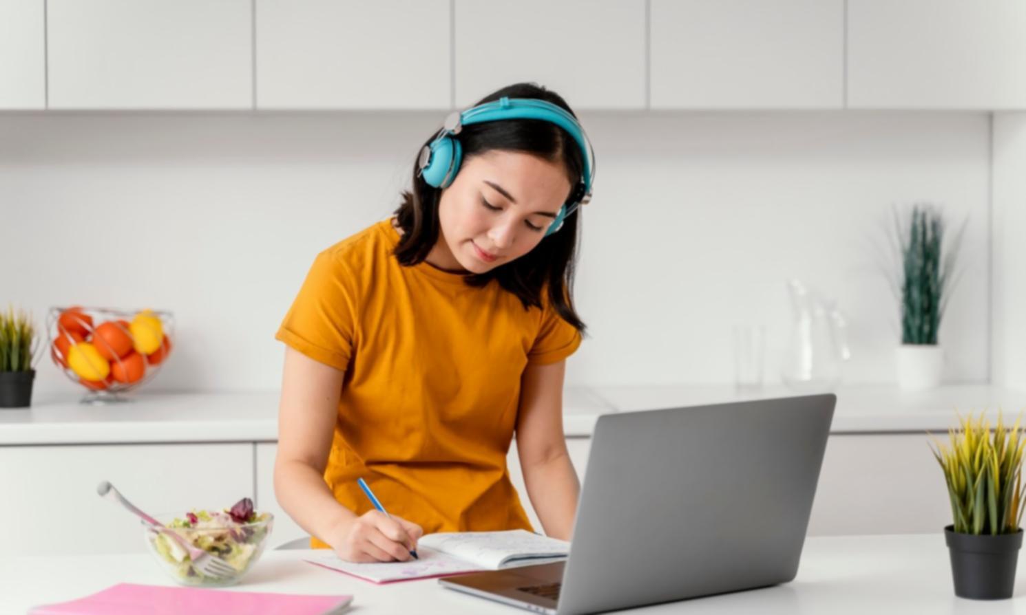 Students collaborating on financial analysis projects in modern learning environment